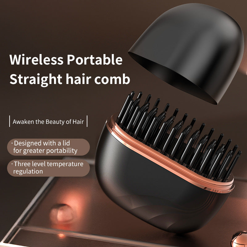 Mini Wireless Hair Straightening Comb | USB Rechargeable Portable Hair Styling Tool – Frizz-Free & Travel-Ready