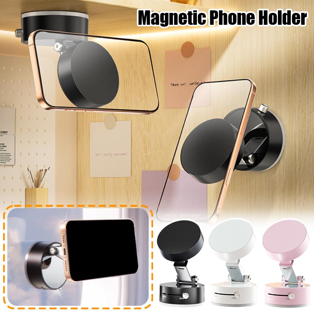 Foldable Magnetic Car Phone Holder | Strong Suction Cup Hands-Free Phone Mount for Navigation & Driving