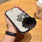 Glitter Astronaut iPhone Case with Invisible Stand – Plating Soft TPU Cover | Shockproof | For iPhone 11–14 Pro Max