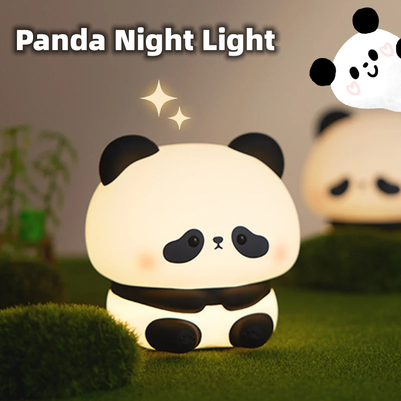 Panda LED Night Light | USB Rechargeable Silicone Touch Night Lamp – Cute Bedroom Decor & Kids Gift