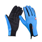 Winter Touch Screen Motorcycle Riding Gloves – Waterproof Anti-Slip Sports Gloves with Fleece Warm Lining
