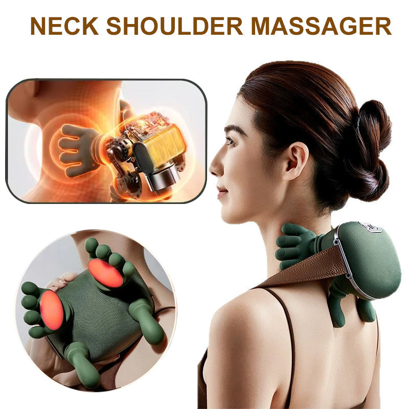 Wireless Electric Neck & Shoulder Massager with Heat | Deep Kneading Back & Muscle Pain Relief Shawl